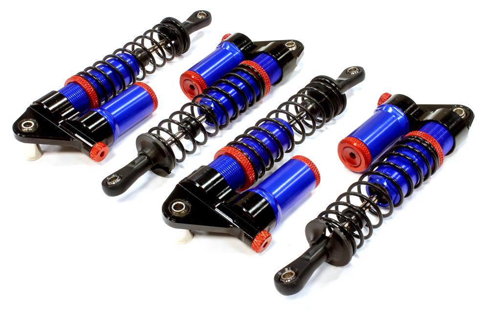 C25643BLUE Billet Machined Piggyback Shock (4) for HPI 1/10 Bullet MT & Bullet ST - Image 1