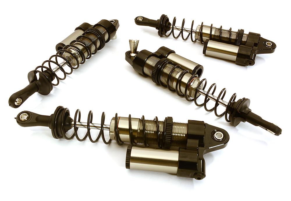 C25643GREY Billet Machined Piggyback Shock (4) for HPI 1/10 Bullet MT & Bullet ST - Image 1