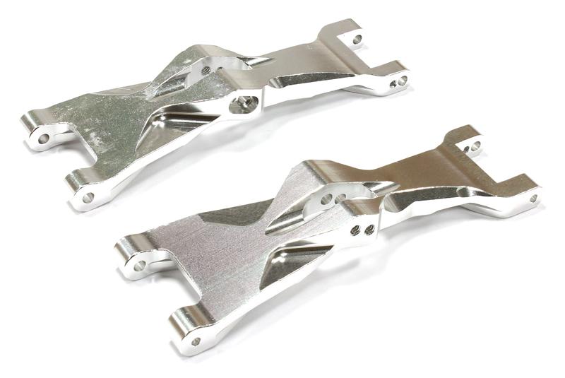 C25645SILVER Billet Machined Front Lower Arms for Associated Short Course Truck SC10.2 - Image 1