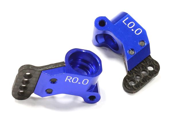 C25648BLUE Billet Machined Rear Hub Carriers for Associated Short Course Truck SC10.2 - Image 1