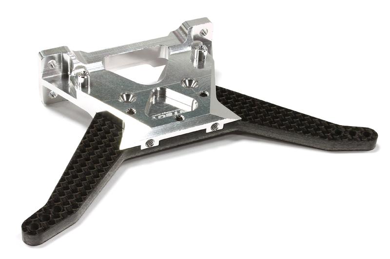 C25651SILVER Billet Machined Rear Shock Tower for Associated Short Course Truck SC10.2 - Image 1