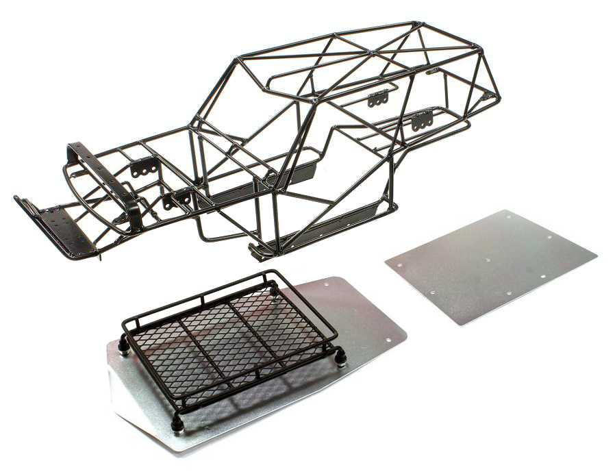 C25668BLACKBLACK Realistic T2 Steel Roll Cage Body w/ Luggage Tray for Axial Wraith 2.2 - Image 1