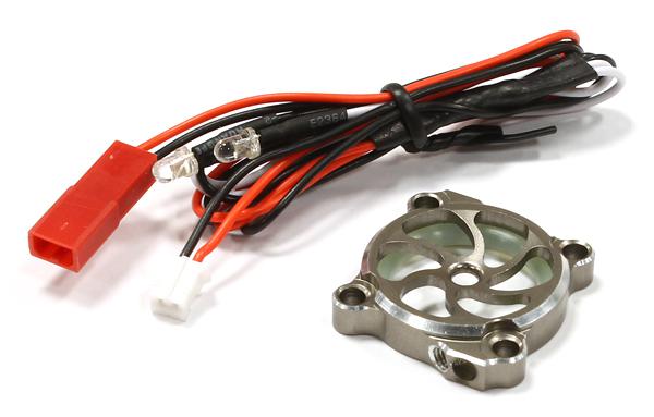 C25684GUN Billet Machined Cooling Fan Cover w/ LED Light for 25x25mm Fan Size - Image 1