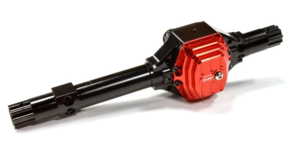 C25696BLACKRED Billet Machined T6 Front Axle Conversion for Axial 1/10 Wraith 2.2 Rock Racer - Image 1