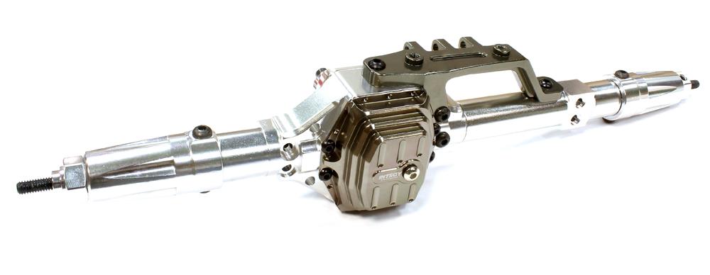 C25704SILVER Billet Machined T6 Complete Rear Axle for Axial 1/10 Wraith 2.2 Rock Racer - Image 1