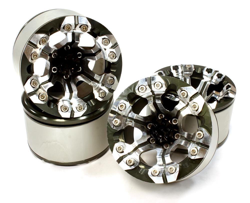 C25706GUN High Mass 2.2 Size Alloy XD6 Spoke Beadlock Wheel (4) for Scale Off-Road Crawler - Image 1