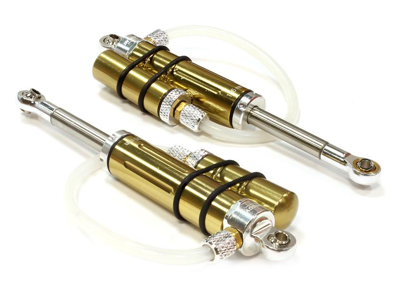 C25710SILVER Billet Machined Piggyback Shock (2) for Axial Wraith 2.2 Rock Racer (L=105mm) - Image 1