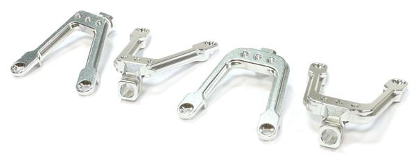 C25717SILVER Billet Machined Shock Tower Set (4) for SCX-10 Dingo, Honcho & Jeep - Image 1