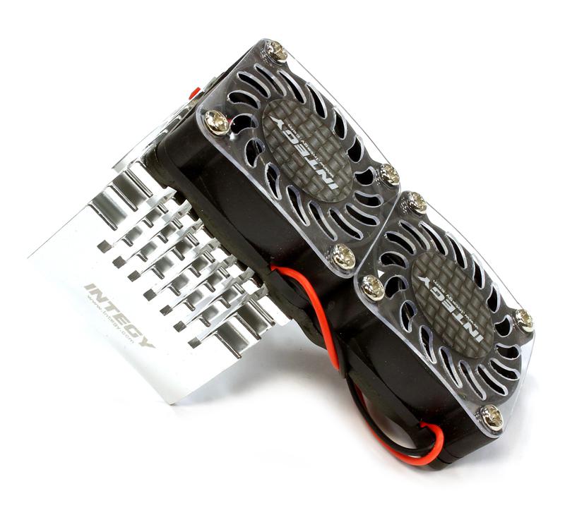 C25728SILVER Twin 40x40mm HS Cooling Fan+Heatsink Mount for 40mm O.D. Motor - Image 1