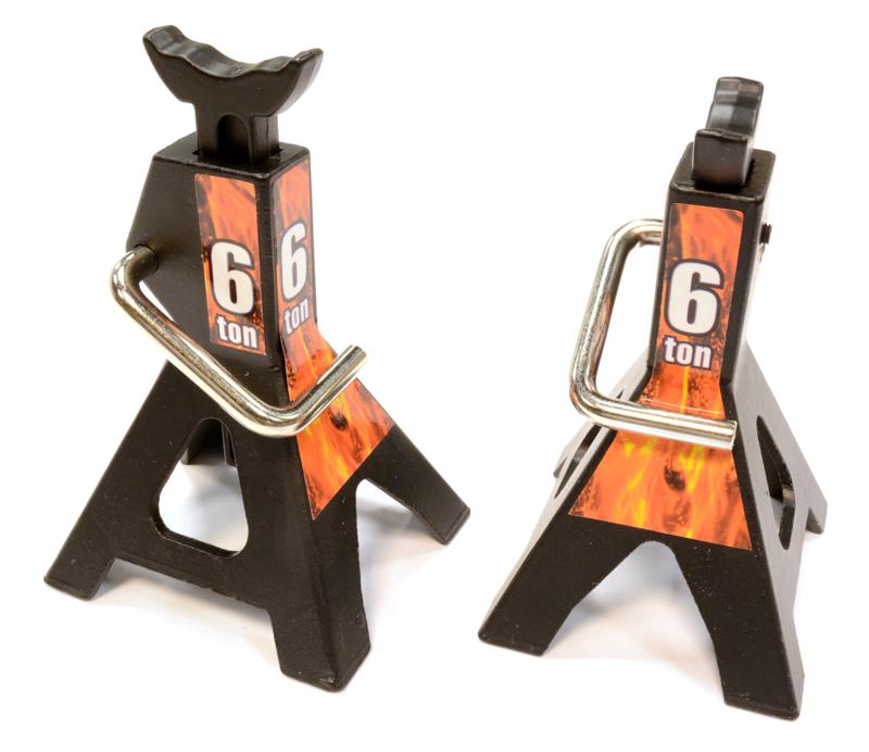C25764BLACK Realistic Model Jack Stands (2) for 1/10 & 1/8 Scale & Rock Crawler - Image 1
