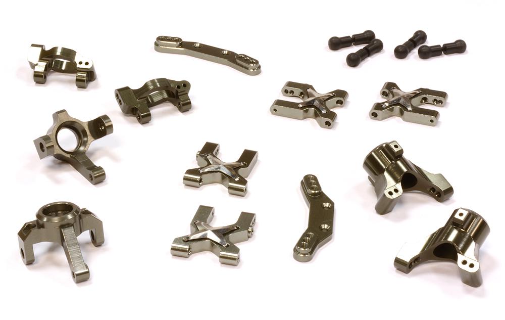 C25786GREY Billet Machined Suspension Kit for Traxxas LaTrax Rally 1/18 Scale - Image 1