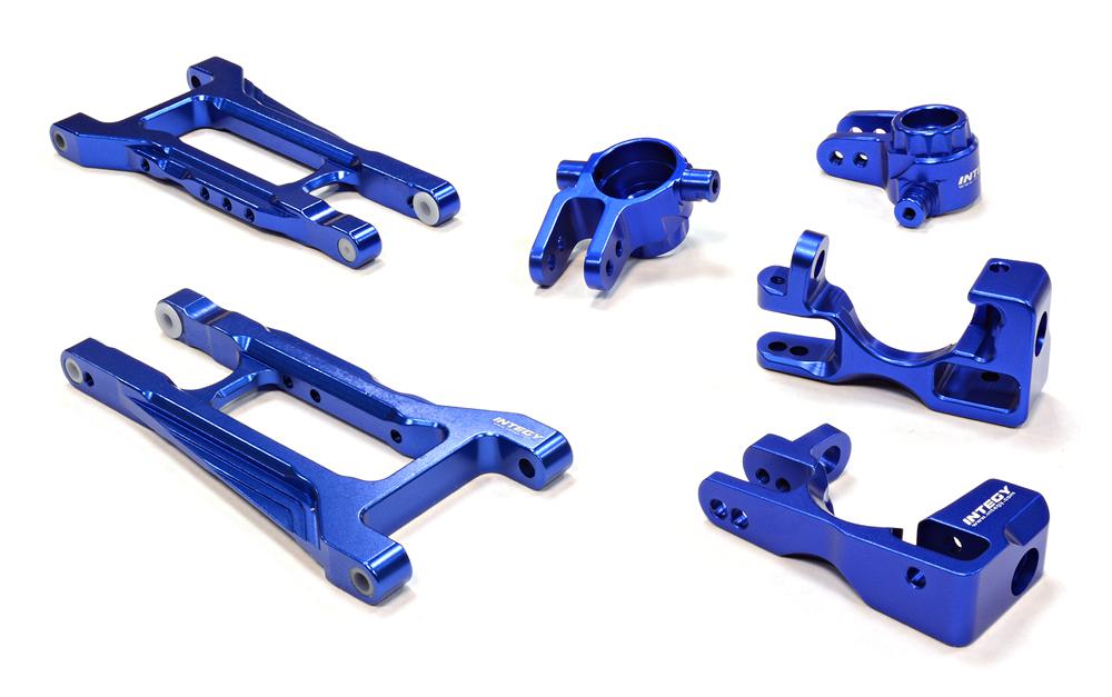 C25806BLUE Billet Machined Front Suspension Kit for Traxxas 1/10 Telluride 4X4 Trail Rig - Image 1