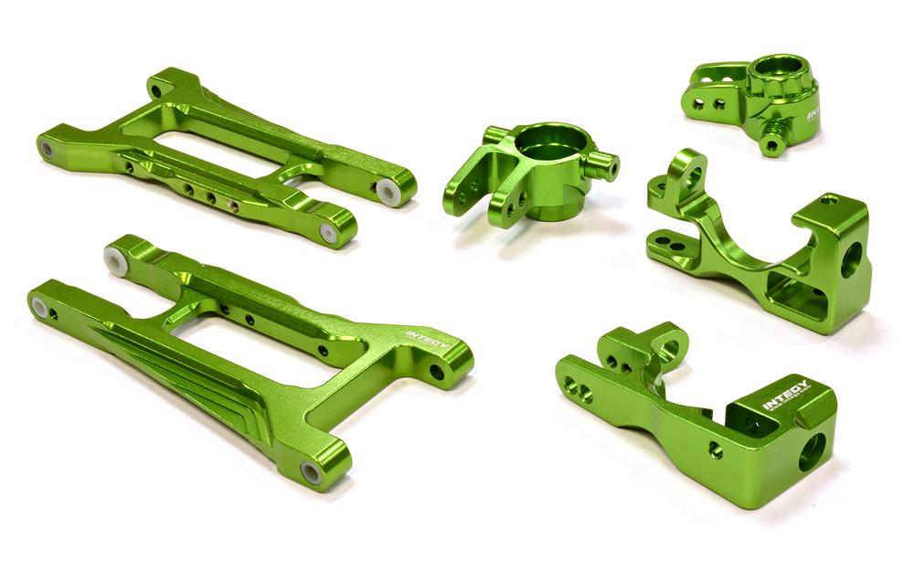 C25806GREEN Billet Machined Front Suspension Kit for Traxxas 1/10 Telluride 4X4 Trail Rig - Image 1