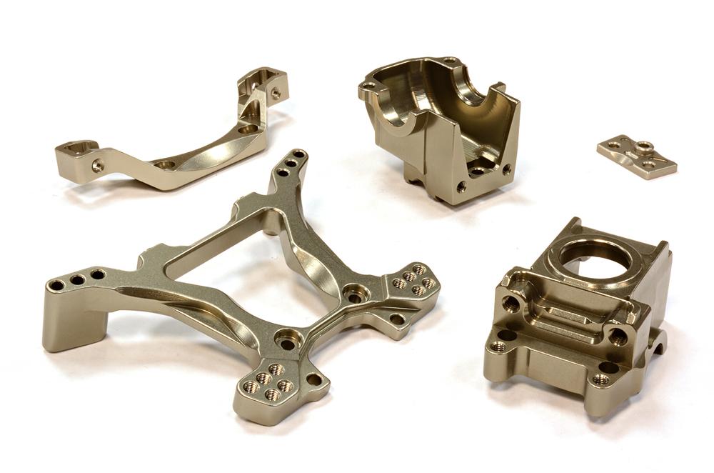 C25807GUN Billet Machined Rear Gearbox & Shock Tower for Traxxas 1/10 Telluride 4X4 - Image 1