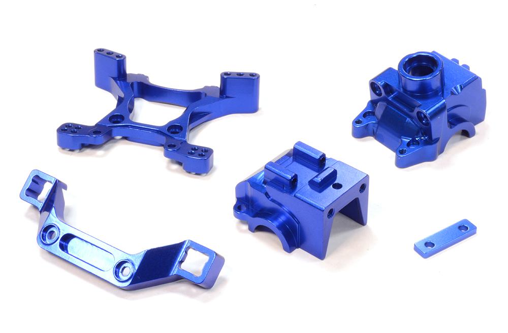C25808BLUE Billet Machined Front Gearbox & Shock Tower for Traxxas 1/10 Telluride 4X4 - Image 1