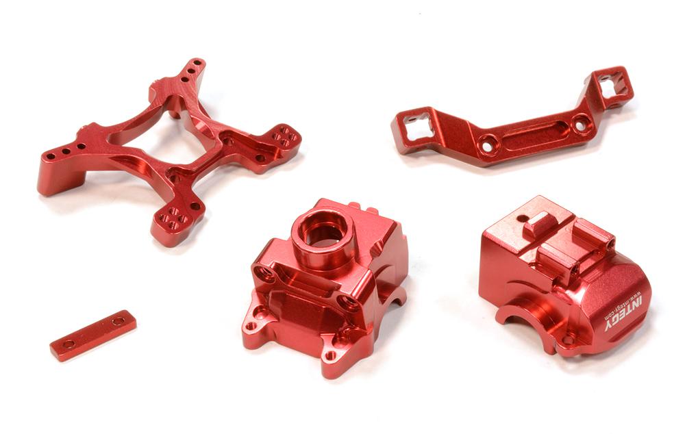 C25808RED Billet Machined Front Gearbox & Shock Tower for Traxxas 1/10 Telluride 4X4 - Image 1