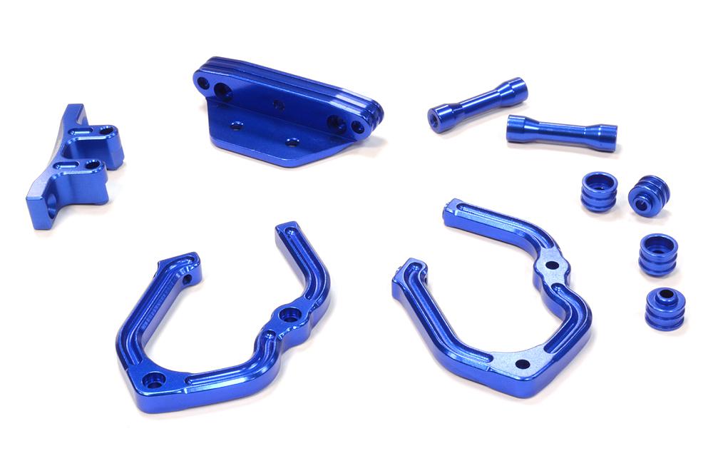 C25812BLUE Billet Machined Rear Bumper Set for Traxxas 1/10 Telluride 4X4 Trail Rig - Image 1