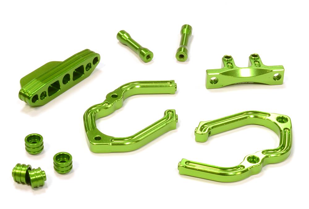 C25812GREEN Billet Machined Rear Bumper Set for Traxxas 1/10 Telluride 4X4 Trail Rig - Image 1