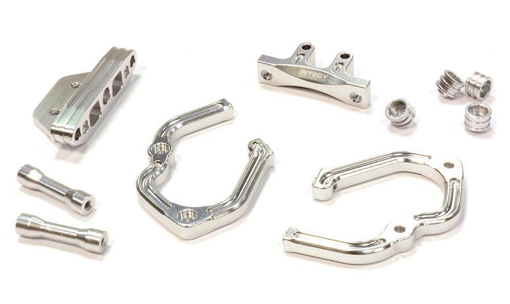 C25812SILVER Billet Machined Rear Bumper Set for Traxxas 1/10 Telluride 4X4 Trail Rig - Image 1