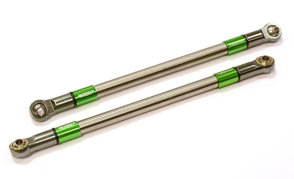 C25818GREEN Machined 120mm Titanium Suspension Links (2) for Axial SCX-10 & Other Crawlers - Image 1