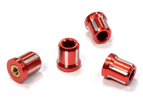 C25822RED Realistic Billet Machined M4 Size Wheel Nut for 1/10 Scale - Image 1
