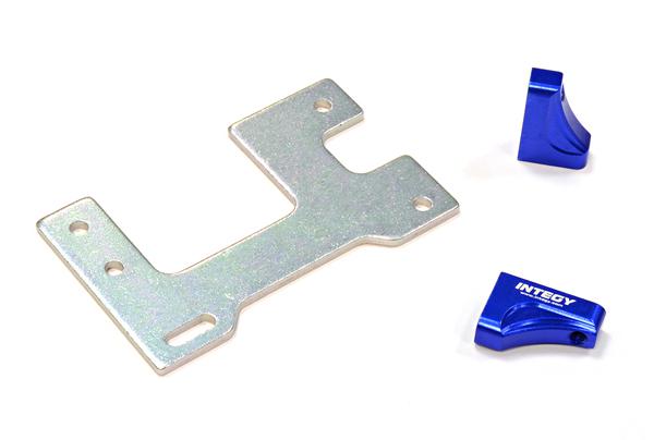 C25844BLUE Billet Machined Servo Mount Set for Custom 1/14 Semi-Tractor Truck - Image 1