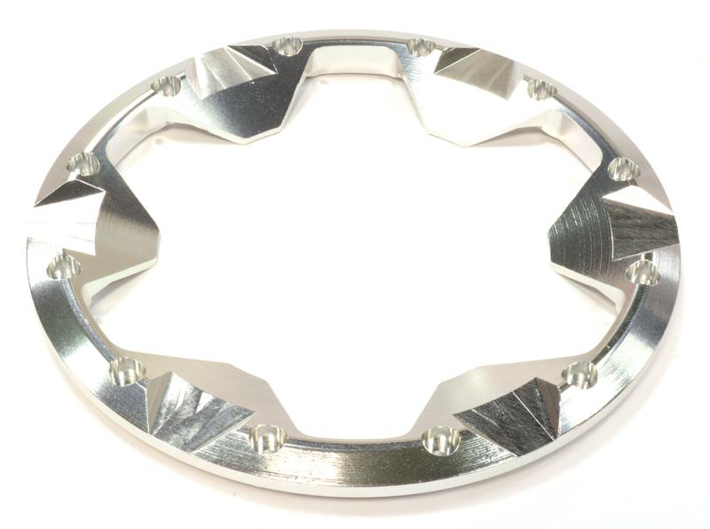 C25863SILVER Billet Machined Beadlock Ring (1) for Traxxas 1/10 Summit Off-Road Truck - Image 1