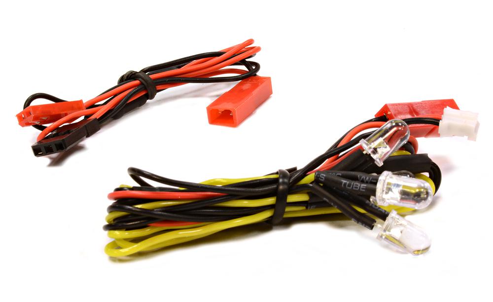 C25869YELLOW LED Light 4pcs w/ Extended Wire Harness to Receiver or 6VDC Source - Image 1