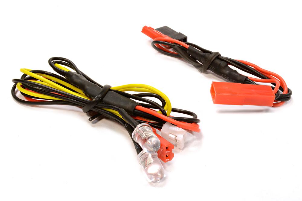 C25870YELLOW LED Light 2pcs w/ Extended Wire Harness to Receiver or 6VDC Source - Image 1