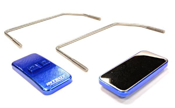 C25879BLUE Billet Machined Side Mirror Set for Custom 1/14 Semi-Tractor Truck - Image 1