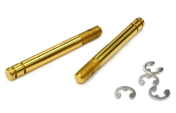 C25916 Precision Machined TiN Coated Shock Shaft (2) for Tamiya, TRF, Yokomo & 3Racing - Image 1