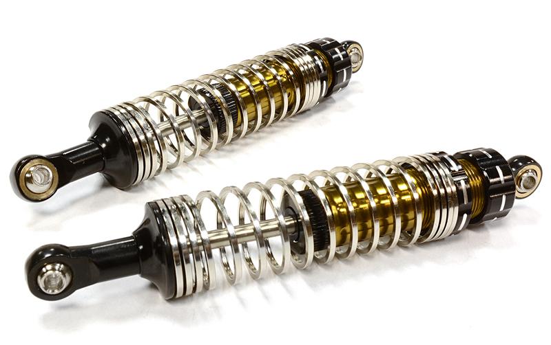 C25945BLACK 2 Stage Progressive Square Spring Shocks for SCX-10, SCX10 II & SCX10 III L=90mm - Image 1