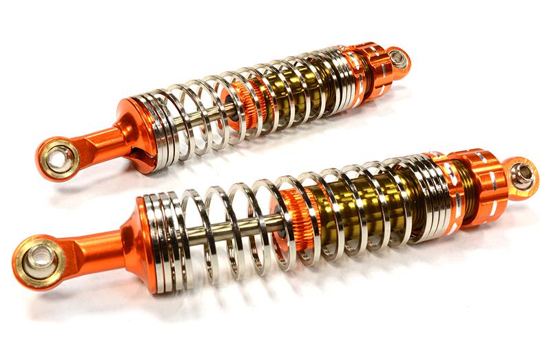 C25945ORANGE 2 Stage Progressive Square Spring Shocks for SCX-10, SCX10 II & SCX10 III L=90mm - Image 1