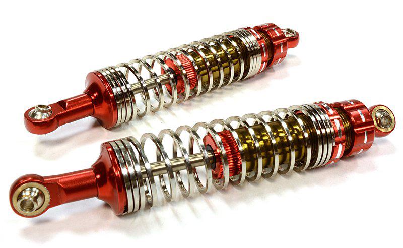 C25945RED 2 Stage Progressive Square Spring Shocks for SCX-10, SCX10 II & SCX10 III L=90mm - Image 1