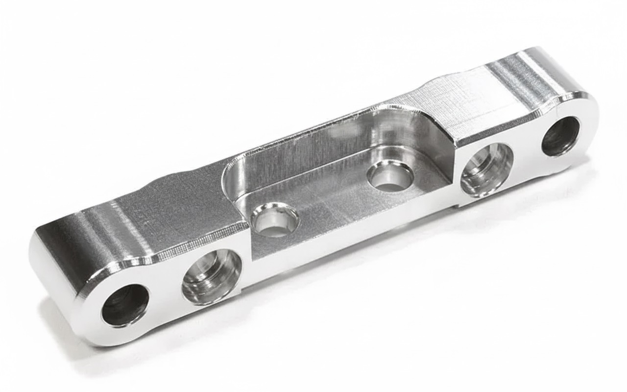 C25953SILVER Billet Machined Rear Arm Brace (Mount D) for Associated RC10B5 Buggy - Image 1