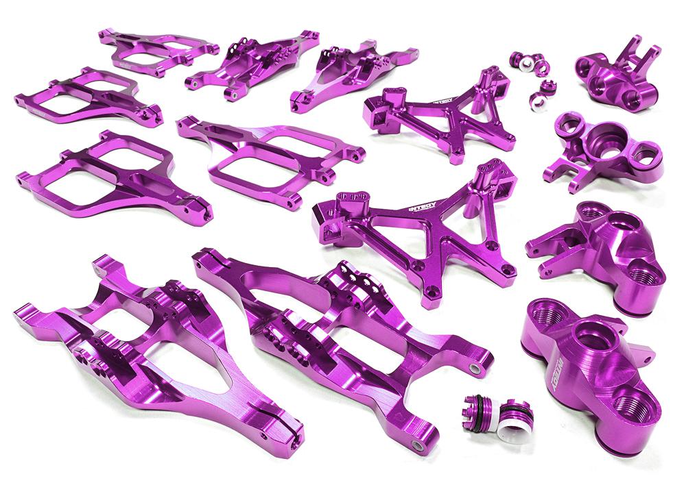 C25958PURPLE Billet Machined Suspension Set for Traxxas 1/10 T-Maxx/E-Maxx 3903/5/8, 4907/8 - Image 1