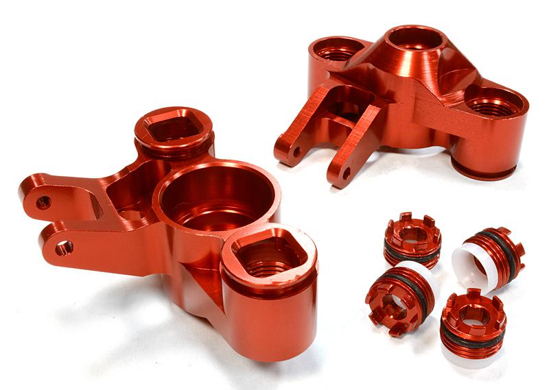 C25959RED Machined Steering Knuckles for Traxxas 1/10 E/T-Maxx need 6x13mm Bearings 5334 - Image 1