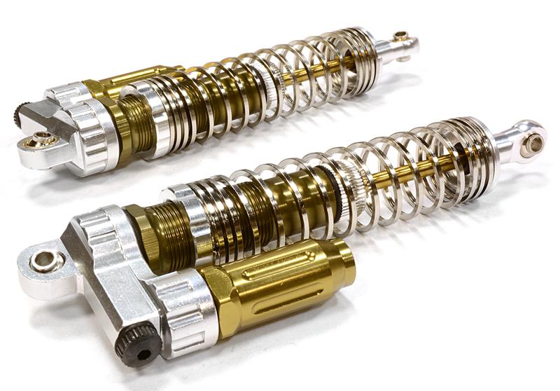 C25982SILVER V2 Piggyback Off-Road Shock for 1/10 Scale w/ Progressive Square Spring(L=100mm) - Image 1