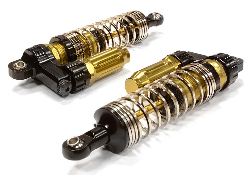 C25983BLACK V2 Progressive Spring Piggyback Shocks for SCX-10, SCX10 II & SCX10 III (L=90mm) - Image 1