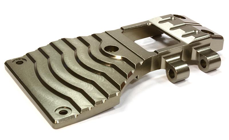 C25985GUN Billet Machined Lower Front Arm Mount Skid Plate for Tamiya Scale Off-Road CC01 - Image 1