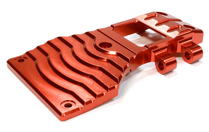 C25985RED Billet Machined Lower Front Arm Mount Skid Plate for Tamiya Scale Off-Road CC01 - Image 1