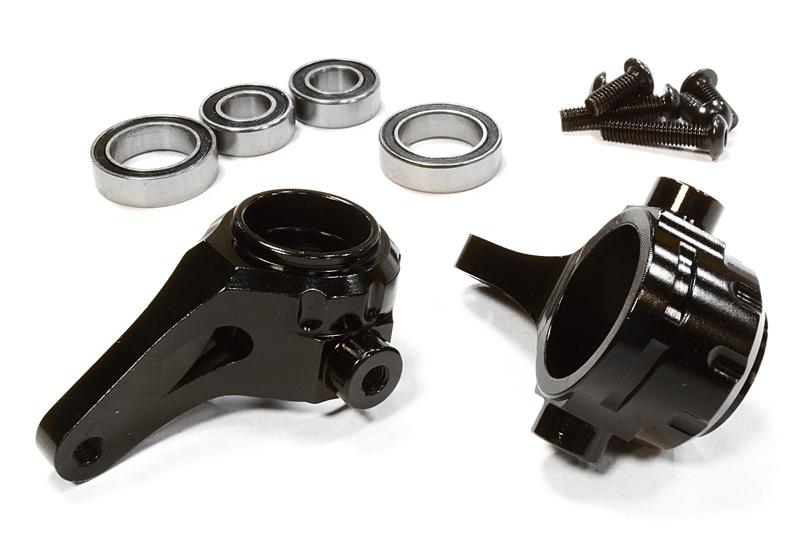 C25992BLACK Billet Machined Steering Blocks for Tamiya Scale Off-Road CC01 (Req. #C25987) - Image 1