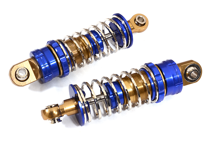 C26021BLUE Realistic Off-Road Shock (2) for 1/10 Scale w/16mm O.D. Square Spring (L=60mm) - Image 1