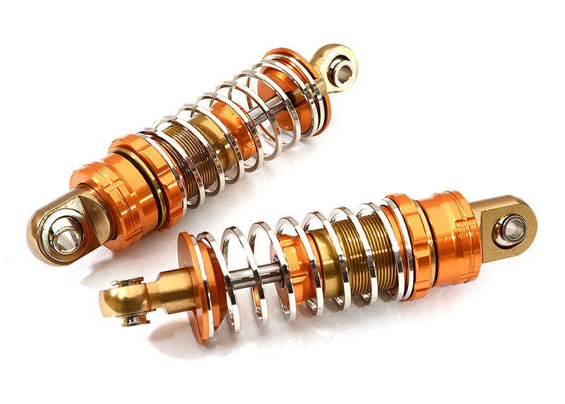 C26021ORANGE Realistic Off-Road Shock (2) for 1/10 Scale w/16mm O.D. Square Spring (L=60mm) - Image 1