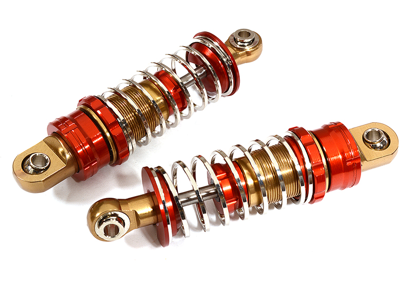 C26021RED Realistic Off-Road Shock (2) for 1/10 Scale w/16mm O.D. Square Spring (L=60mm) - Image 1
