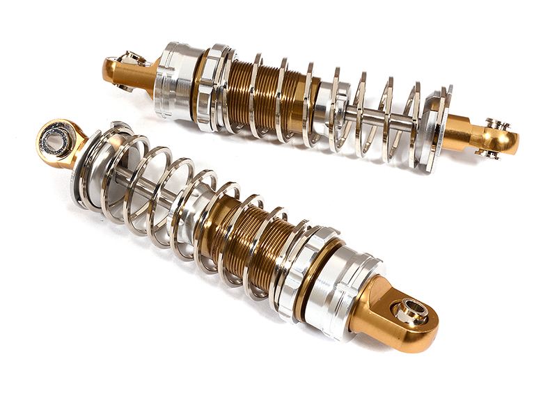 C26022SILVER Realistic Off-Road Shock (2) for 1/10 Scale w/16mm O.D. Square Spring (L=70mm) - Image 1