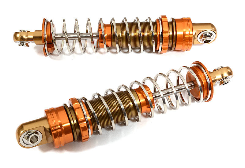 C26023ORANGE Realistic Off-Road Shock (2) for 1/10 Scale w/16mm O.D. Square Spring (L=80mm) - Image 1