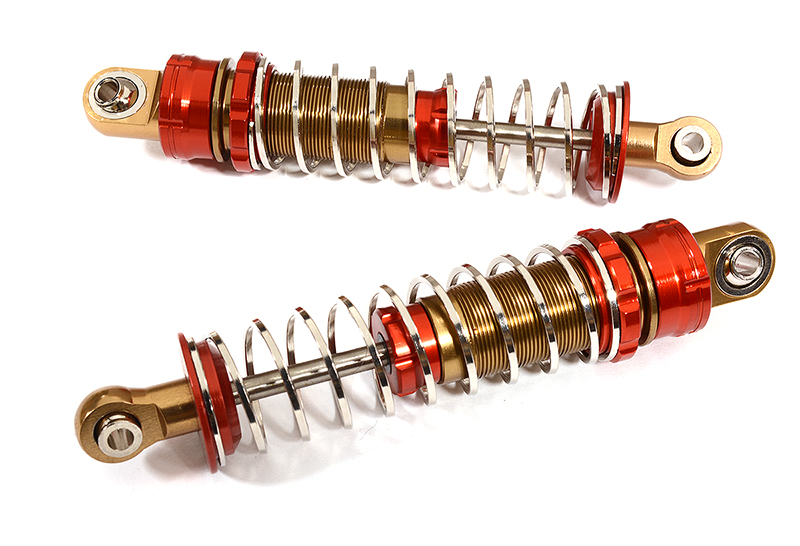 C26023RED Realistic Off-Road Shock (2) for 1/10 Scale w/16mm O.D. Square Spring (L=80mm) - Image 1