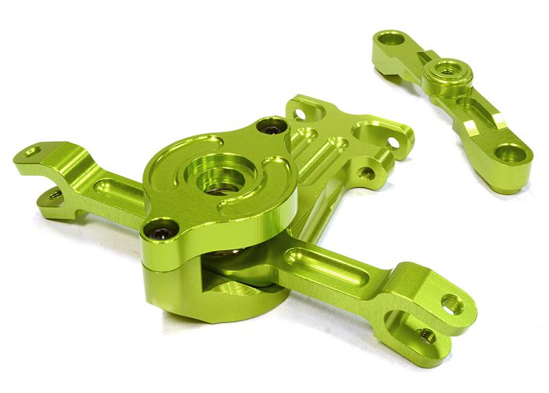 C26054GREEN Green Billet Machined Steering Bellcrank for Traxxas 1/10 Scale Summit 4WD - Image 1