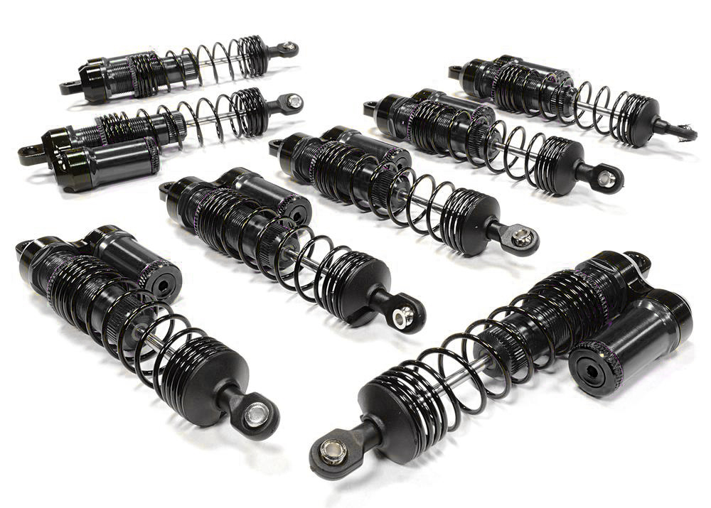 C26065BLACK Machined Piggyback Shock Set (8) for Traxxas 1/10 Scale E-Maxx Brushless 3762A - Image 1